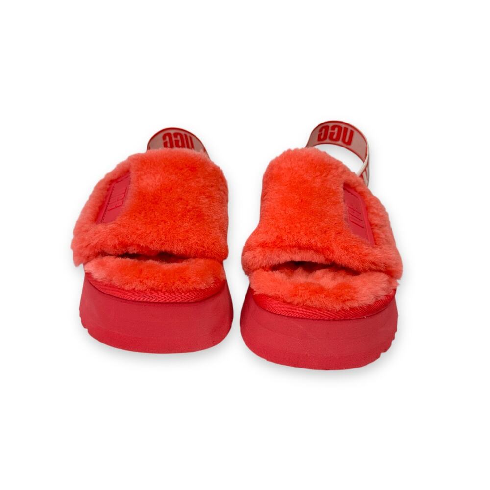 Ugg Women's Disco Slide Sandal Size 8 Pink Slingback Sherpa Sheepskin Platform - Picture 11 of 12